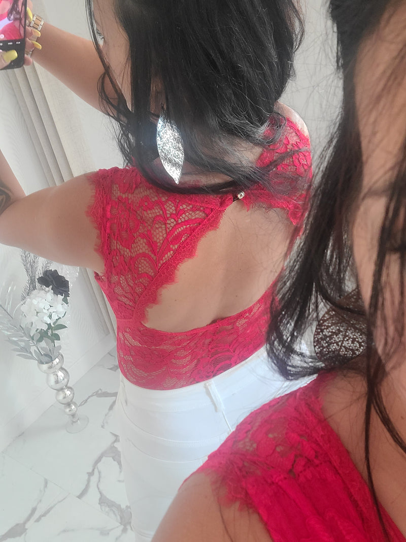 Body CONSTANT en dentelle rouge