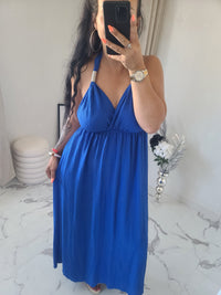 Robe dos nu INDILA2 bleu roi