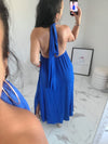 Robe dos nu INDILA2 bleu roi