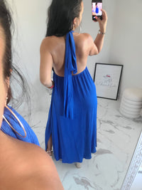 Robe dos nu INDILA2 bleu roi