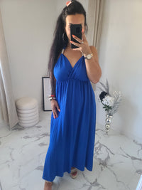 Robe dos nu INDILA2 bleu roi