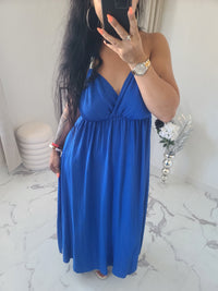 Robe dos nu INDILA2 bleu roi