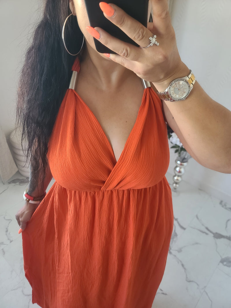 Robe dos nu INDILA2 orange