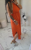 Robe dos nu INDILA2 orange