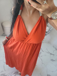 Robe dos nu INDILA2 orange