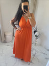 Robe dos nu INDILA2 orange