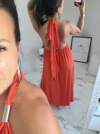 Robe dos nu INDILA2 orange