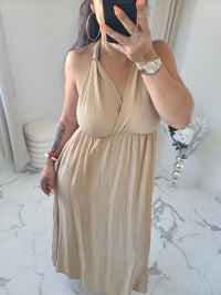 Robe dos nu INDILA2 taupe