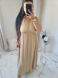 Robe dos nu INDILA2 taupe