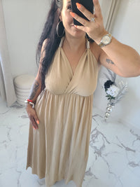 Robe dos nu INDILA2 taupe