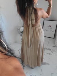 Robe dos nu INDILA2 taupe