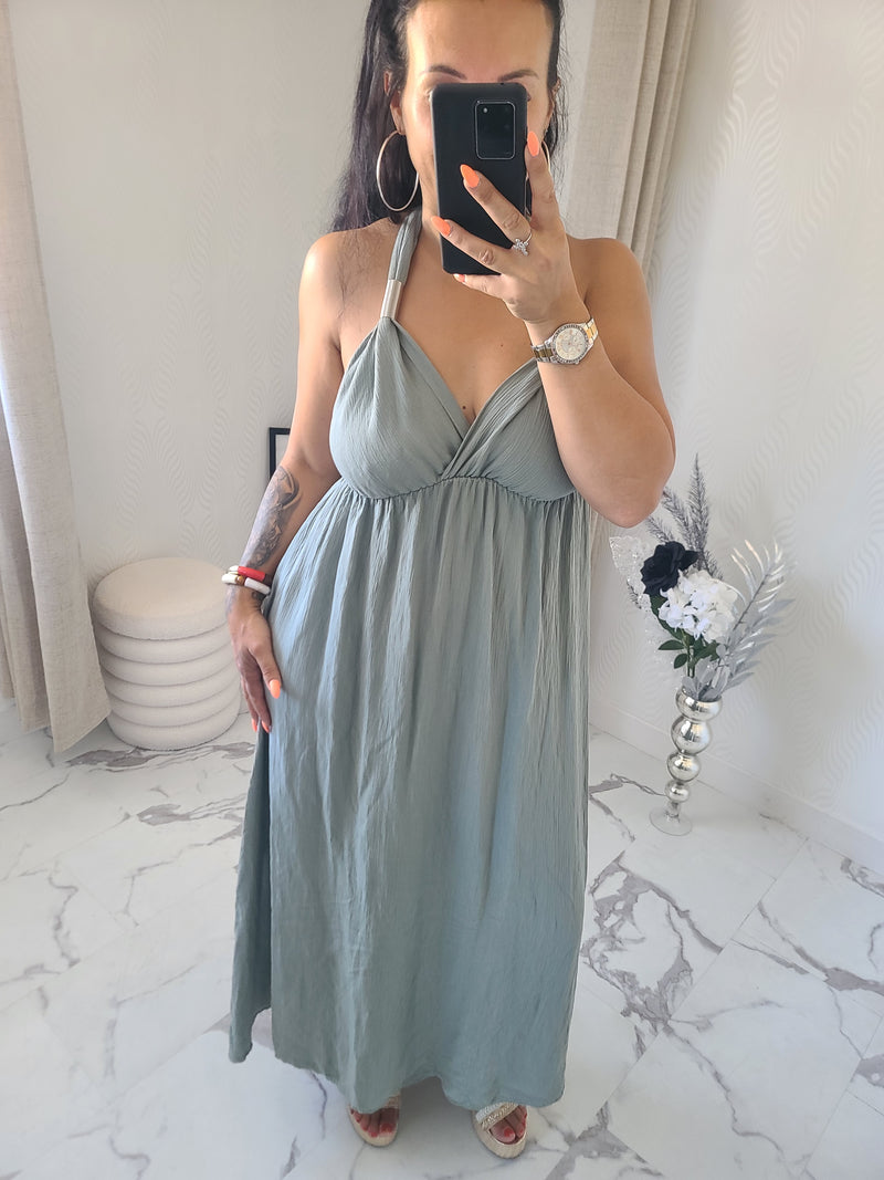 Robe dos nu INDILA2 kaki