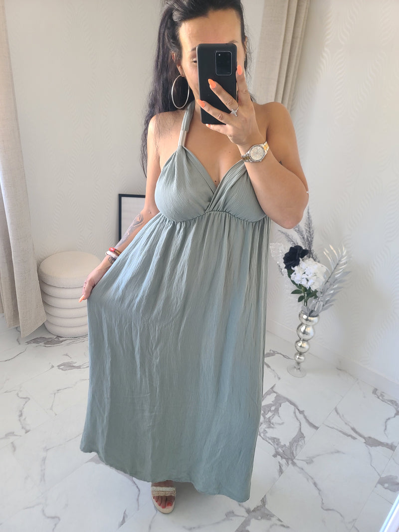 Robe dos nu INDILA2 kaki