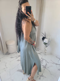 Robe dos nu INDILA2 kaki