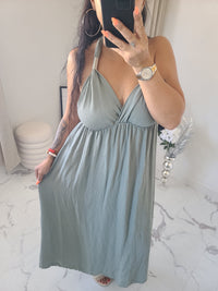 Robe dos nu INDILA2 kaki