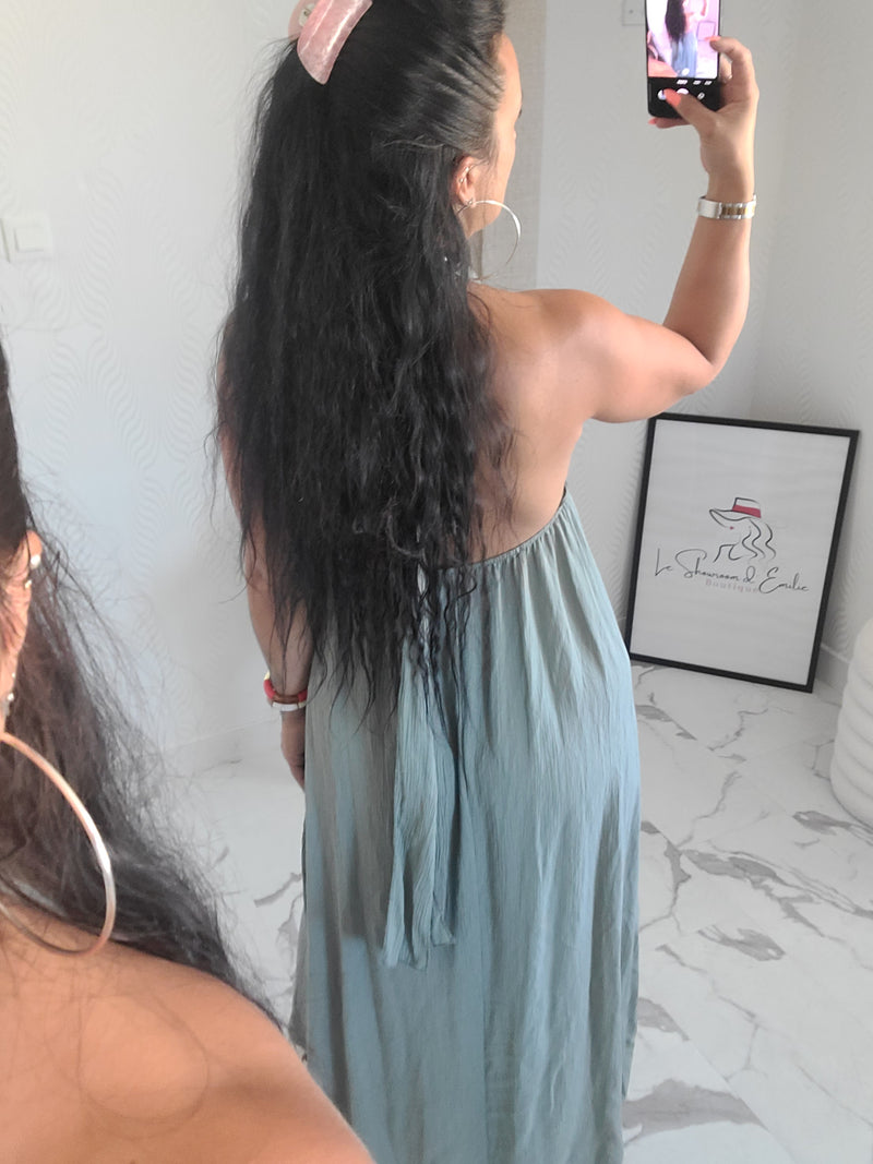 Robe dos nu INDILA2 kaki