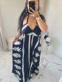 Robe dos nu MELLY marine