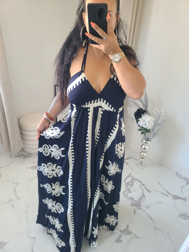 Robe dos nu MELLY marine