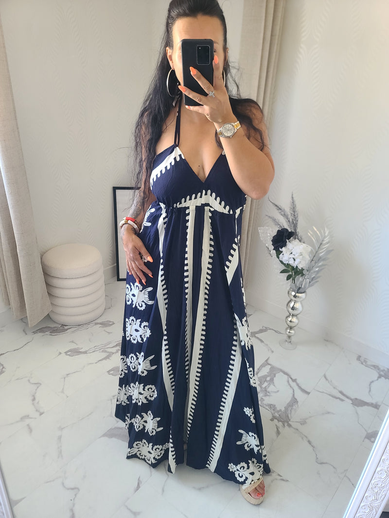 Robe dos nu MELLY marine
