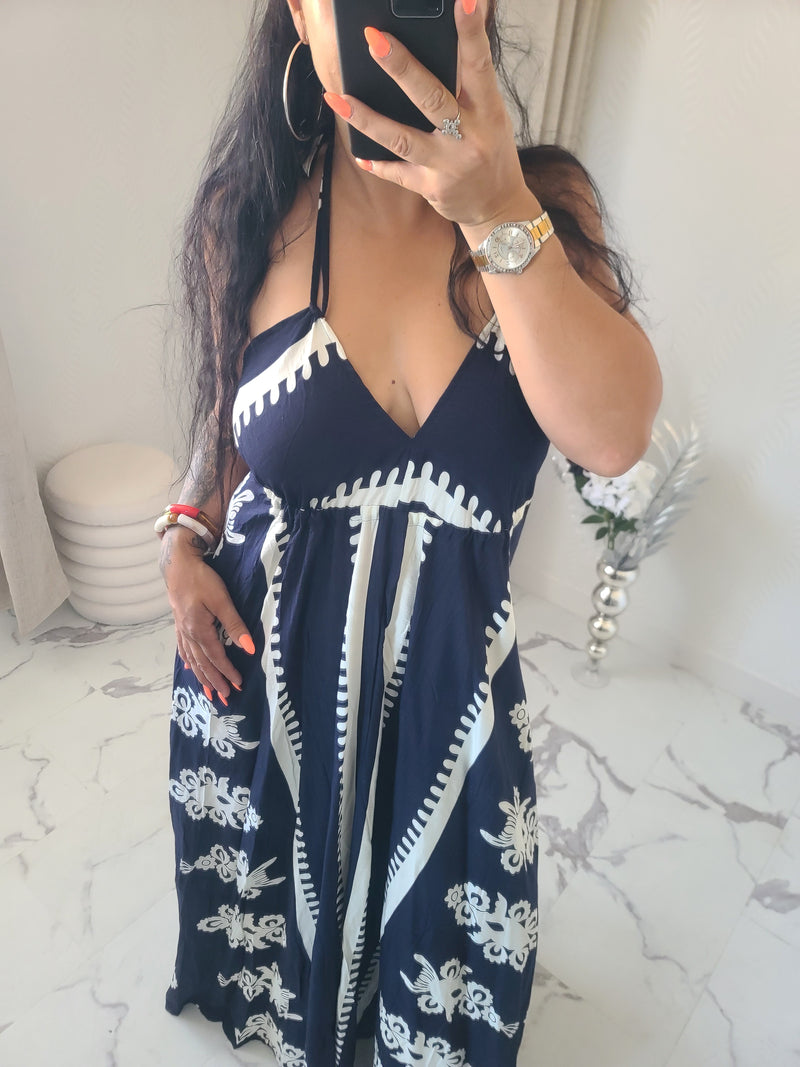 Robe dos nu MELLY marine