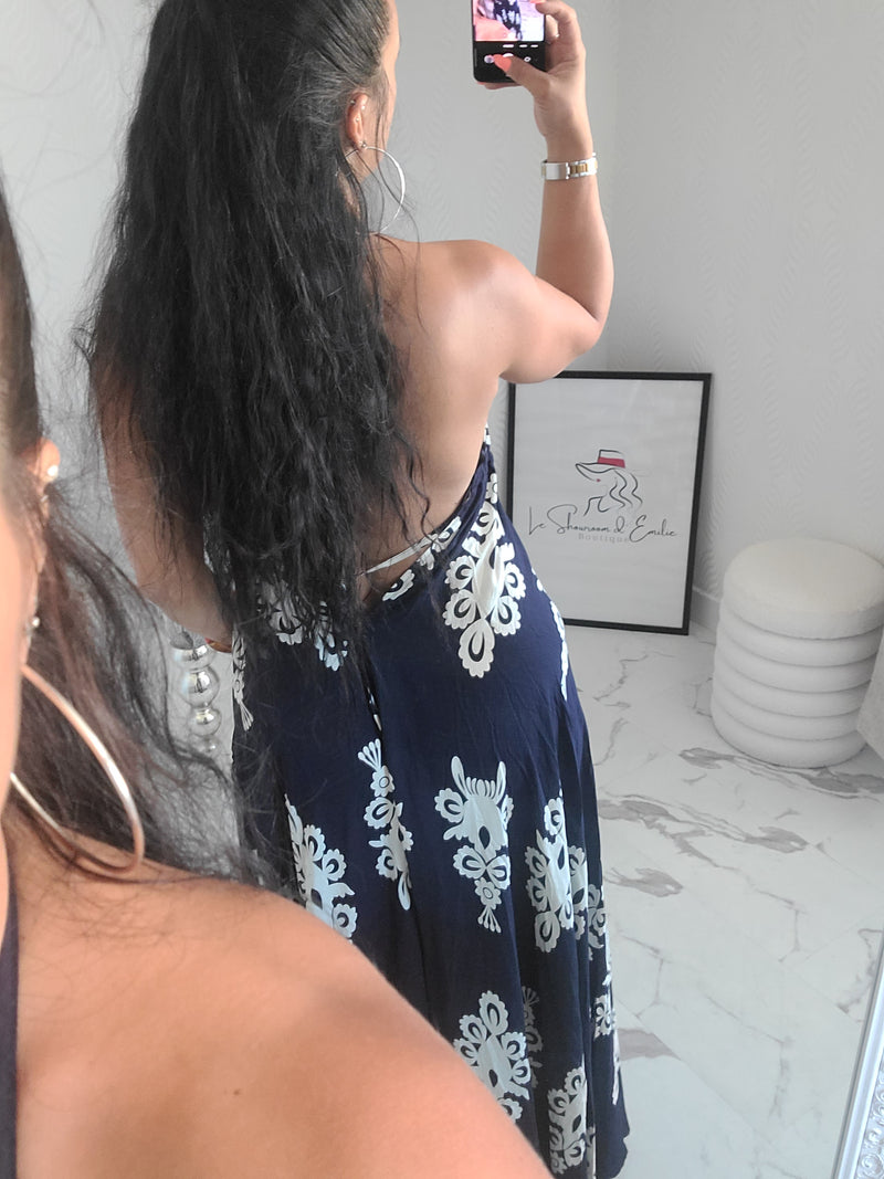 Robe dos nu MELLY marine