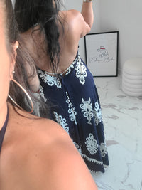 Robe dos nu MELLY marine