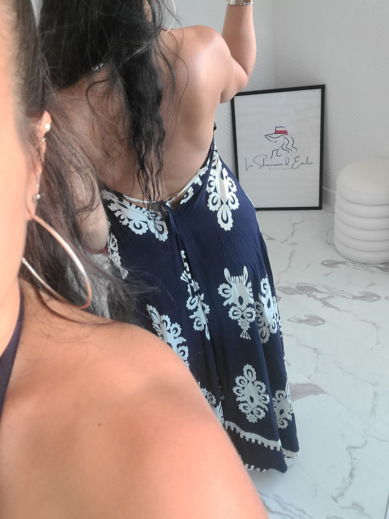 Robe dos nu MELLY marine