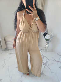 Combinaison dos nu LEYA taupe