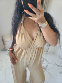 Combinaison dos nu LEYA taupe