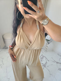 Combinaison dos nu LEYA taupe