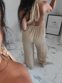 Combinaison dos nu LEYA taupe