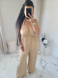 Combinaison dos nu LEYA taupe