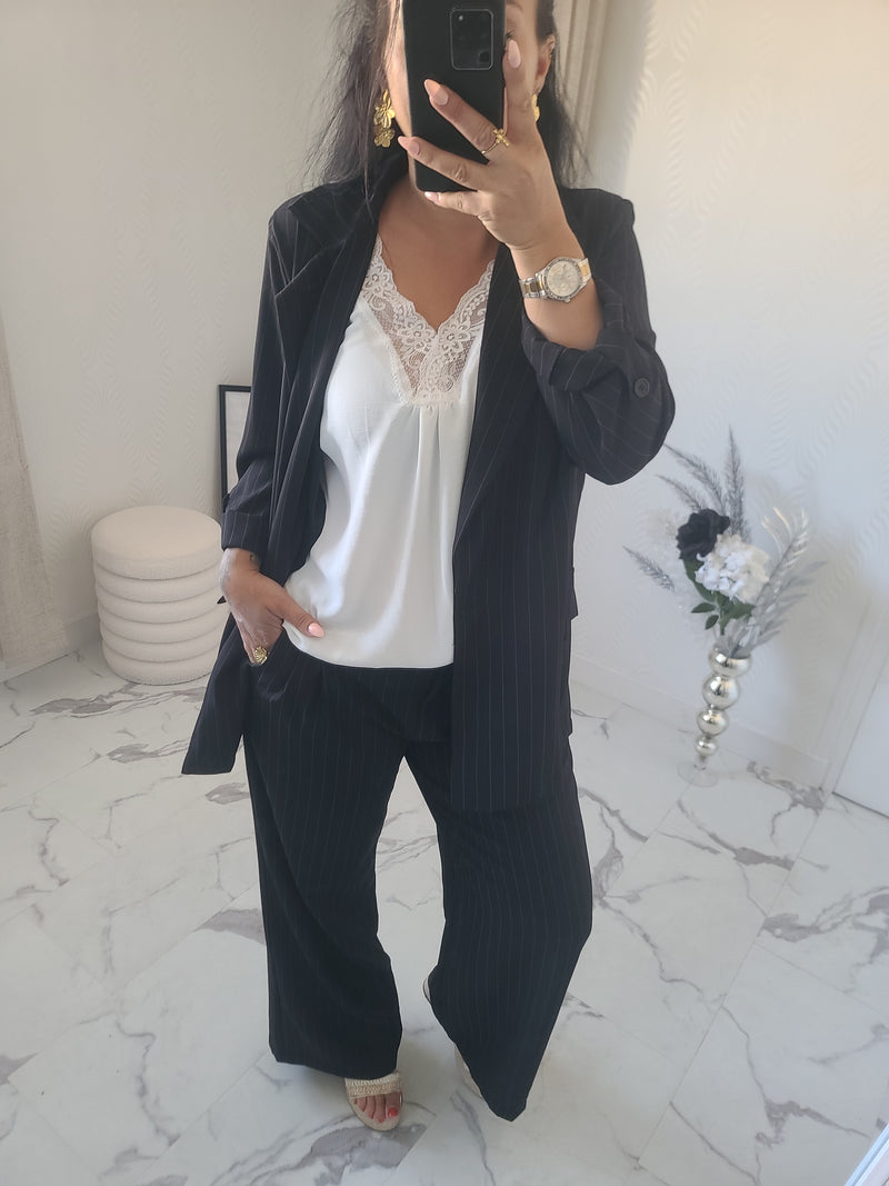 Ensemble tailleur ENZO veste et pantalon noir