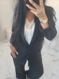 Ensemble tailleur ENZO veste et pantalon noir