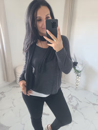 Pull 3 pièces AMAEL anthracite