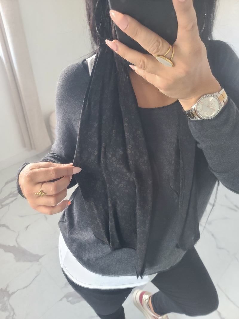 Pull 3 pièces AMAEL anthracite