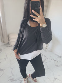 Pull 3 pièces AMAEL anthracite