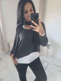 Pull 3 pièces AMAEL anthracite