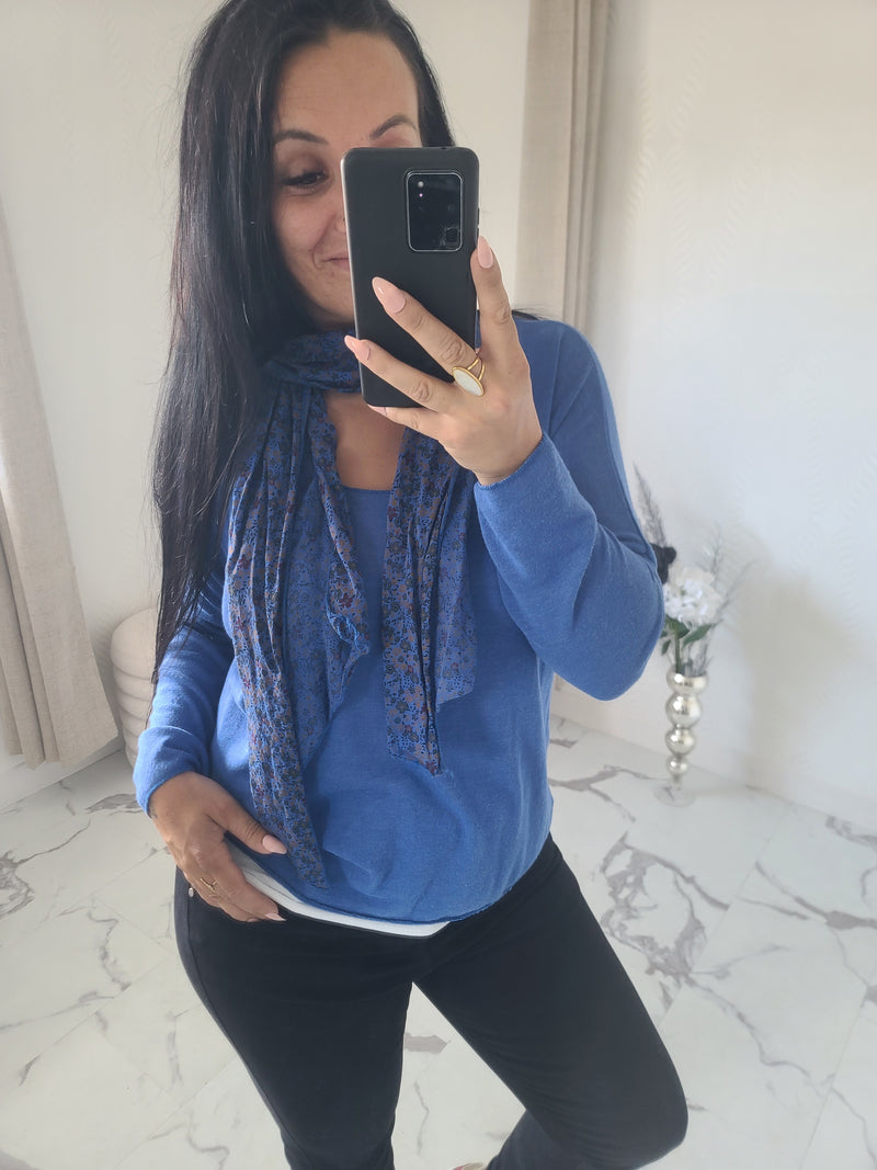 Pull 3 pièces AMAEL bleu