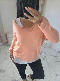 Pull 3 pièces AMAEL corail