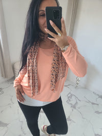 Pull 3 pièces AMAEL corail