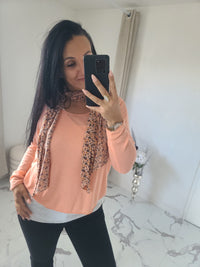 Pull 3 pièces AMAEL corail