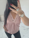 Débardeur dentelle LISE rose
