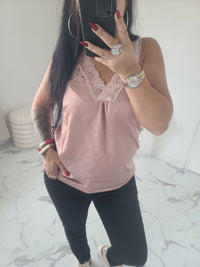 Débardeur dentelle LISE rose