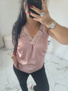 Débardeur dentelle LISE rose