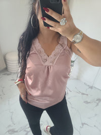 Débardeur dentelle LISE rose