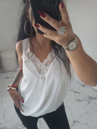 Débardeur en dentelle LISE blanc