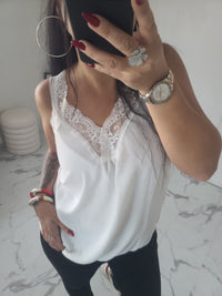 Débardeur en dentelle LISE blanc