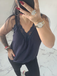 Débardeurs en dentelle LISE marine