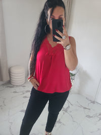 Débardeurs en dentelle LISE rouge
